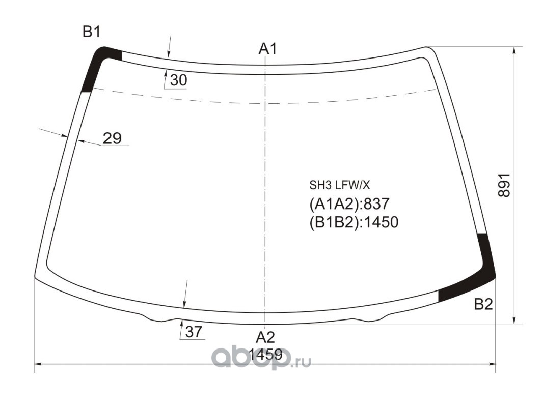 Купить SH3LFWX XYG Стекло лобовое в клей HONDA CIVIC 87-91 3D HBK