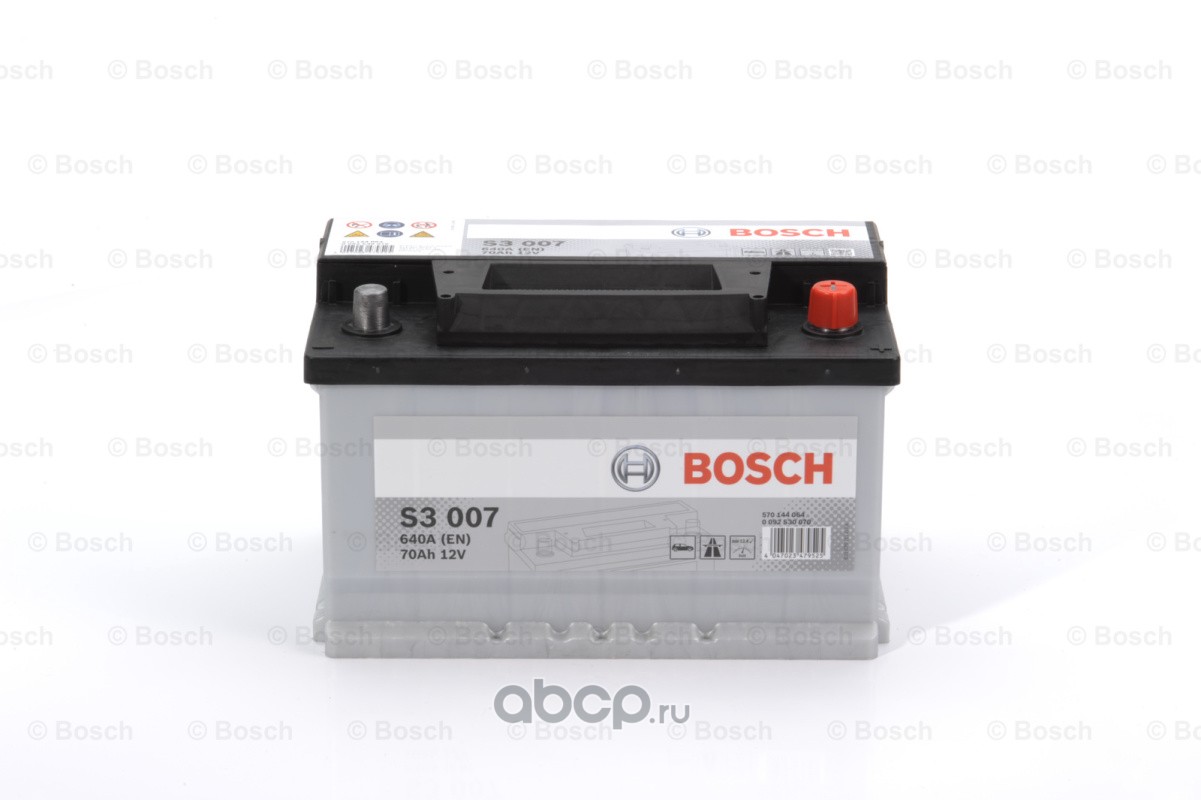 Bosch 0092S30070 Аккумулятор Silver 70 А/ч обратная R+ 278x175x175 EN640 А