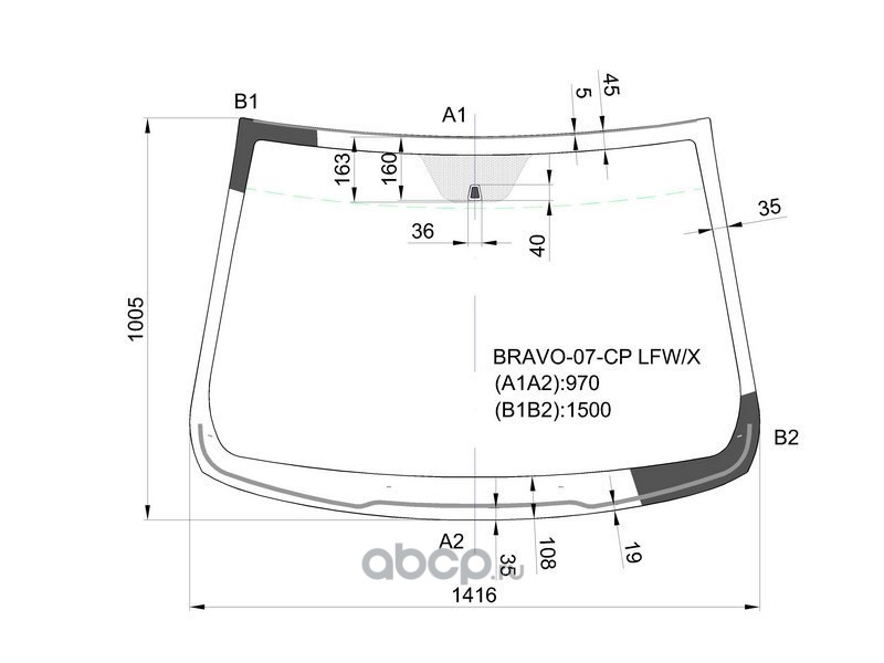 Размер лобового стекла авенсис
