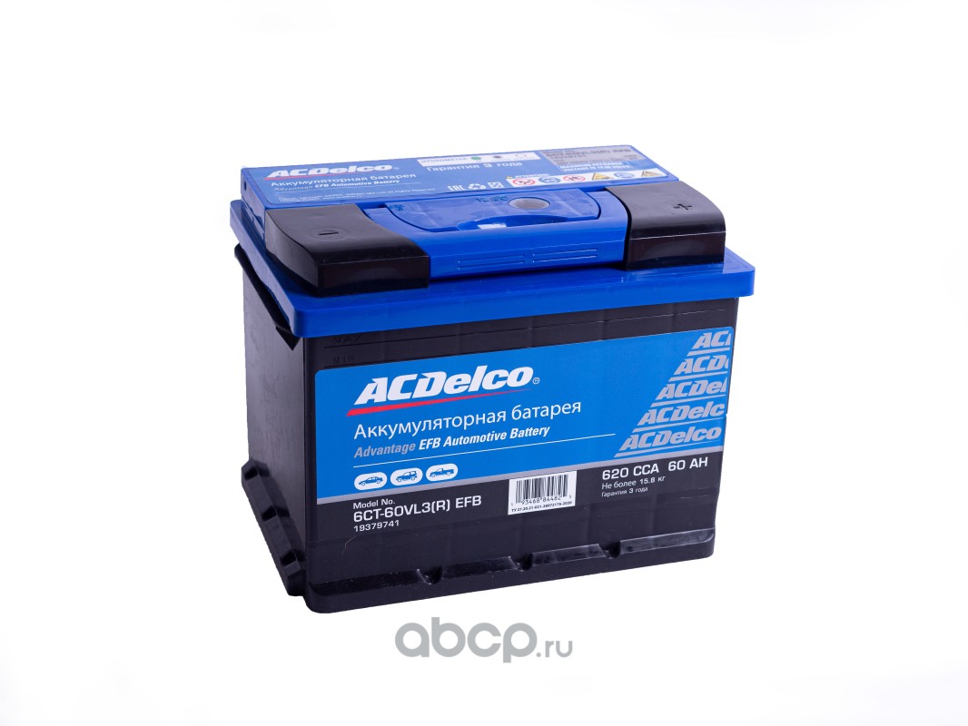 ACDelco 19379741 ACDelco GM Advantage АКБ EFB 60-3-R Обратная Полярность