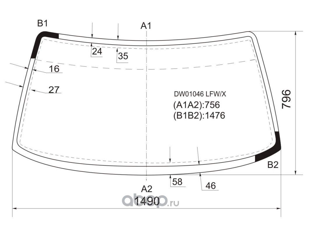 Размеры лобового стекла лады гранты