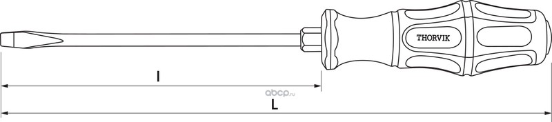 Отвертка стержневая ударная шлицевая, SL6х150 мм SDLG615