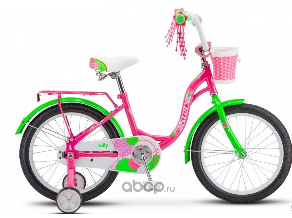 Stels LU084749 Велосипед 18 детский Jolly (2020) количество скоростей 1 рама сталь 11 пурпурный/зеленый