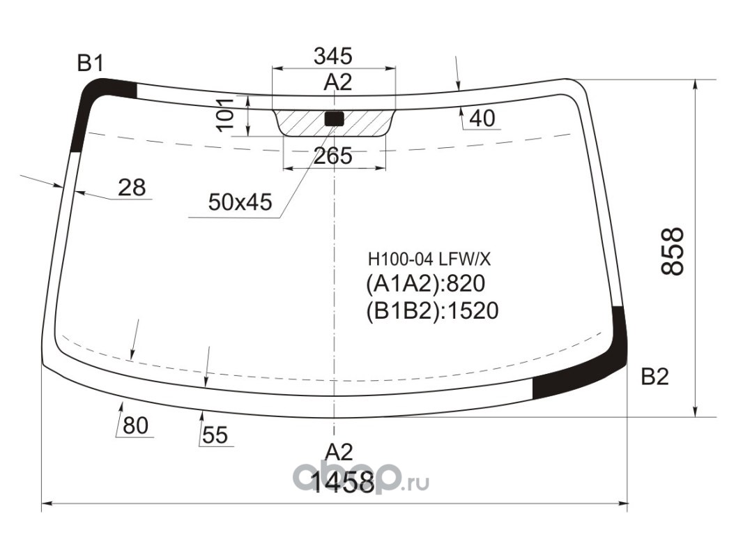 Купить H10004LFWX XYG Стекло лобовое в клей HYUNDAI Porter/H100 04-