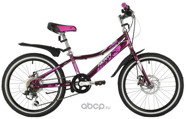 Велосипед NOVATRACK 20 ALICE пурпурный,  стальная рама, 6 скор., Shimano TY21Microshift TS38, диск 20SH6DALICEPR21