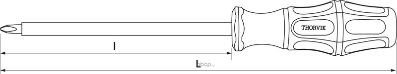 Отвертка стержневая диэлектрическая крестовая VDE 1000V, PH1x80 мм SDPI180