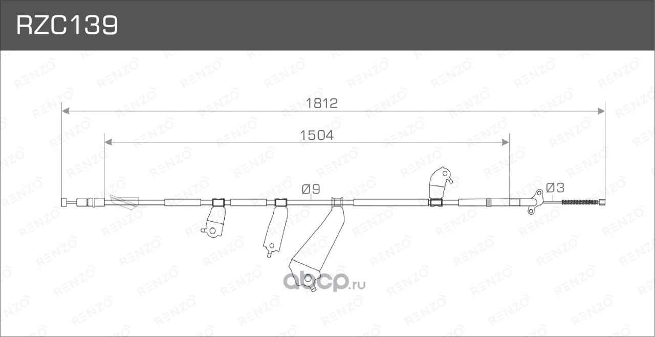RZC139 RENZO Трос ручного тормоза купить запчасти в Банзай Авто