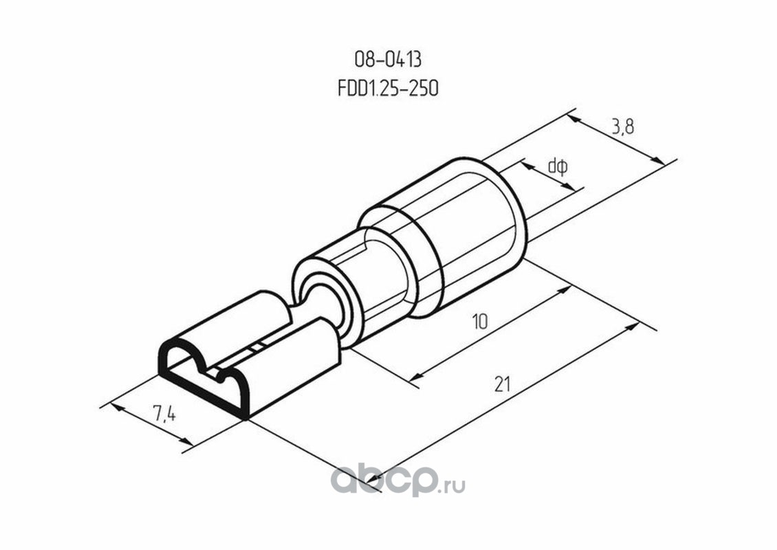 Купить КЛЕММА мама плоская 1.5-1.5мм 6.3- красная