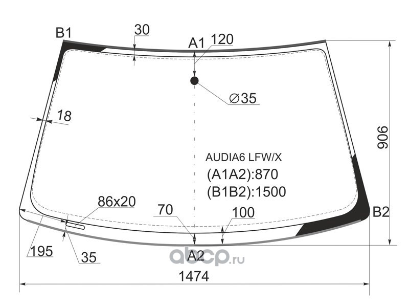 Размер лобового стекла ix35