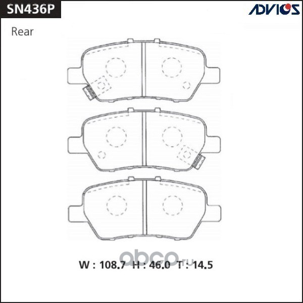 ADVICS SN436P Дисковые тормозные колодки ADVICS