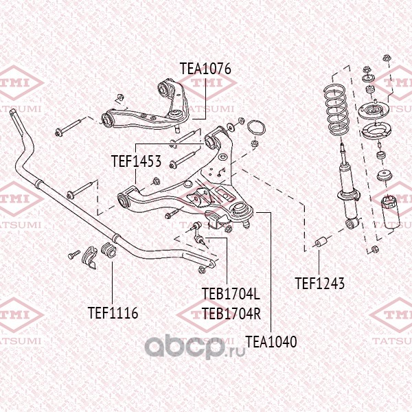 TATSUMI TEF1116 Втулка стабилизатора переднего