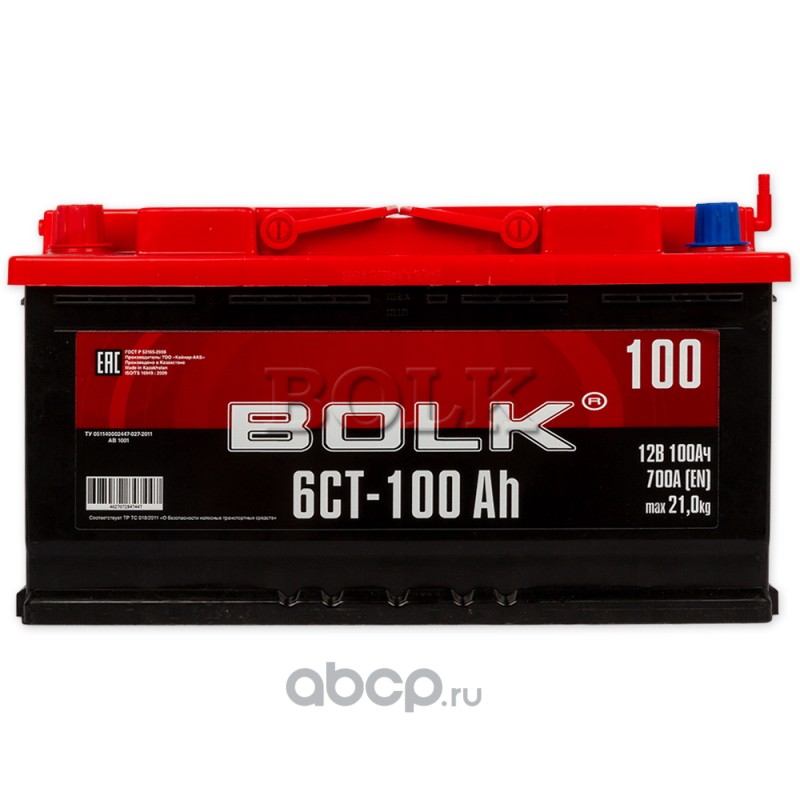 BOLK AB1001 Аккумулятор 100 А/ч прямая L+ 353x175x190 EN700 А