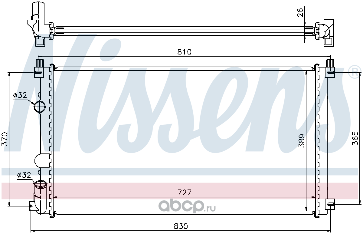 Радиатор охлаждения двигателя nissens