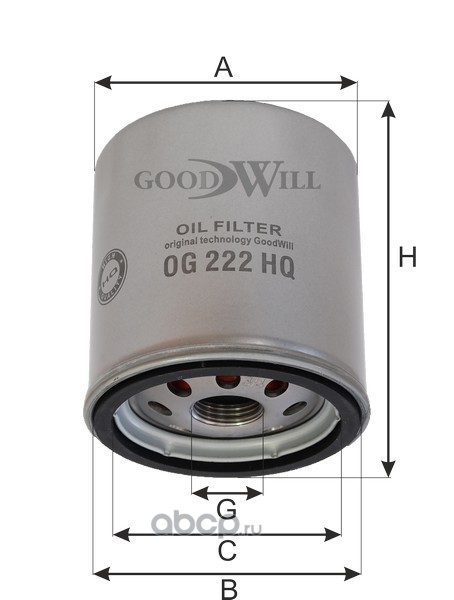 Goodwill OG222HQ Фильтр масляный двигателя