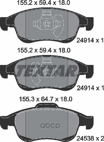 Textar 2491401 Комплект тормозных колодок, дисковый тормоз