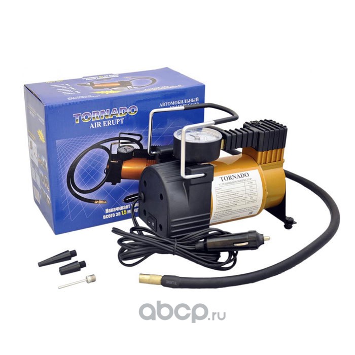 Tornado AC580M Компрессор автомобильный 35л/мин. 10атм. 14А 12V в прикуриватель (поршневой,сумка) TORNADO TORNADO AC580M