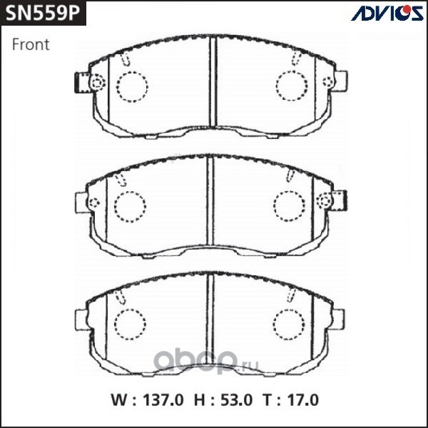 ADVICS SN559P Дисковые тормозные колодки