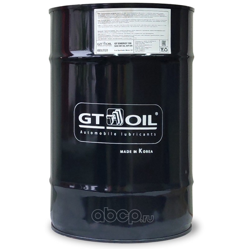 GT OIL 8809059408926 Масло моторное синетика 5W-30 60 л.