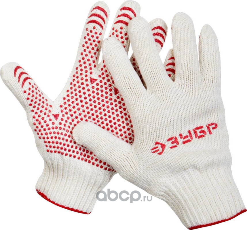 ЗУБР МАСТЕР, размер L-XL, перчатки для тяжелых работ, хб 7 класс, с ПВХ-гель покрытием (точка) 11456XL