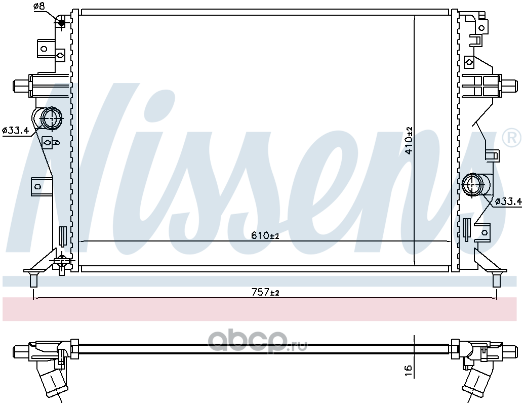 Радиатор охлаждения двигателя nissens