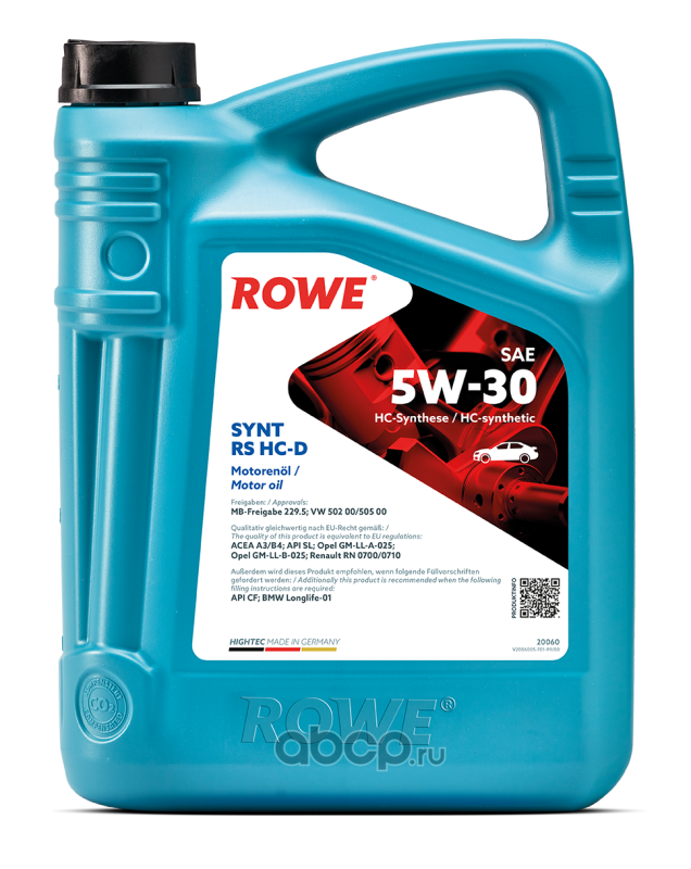 ROWE 20060005099 Масло синтетика 5W-30 5л.
