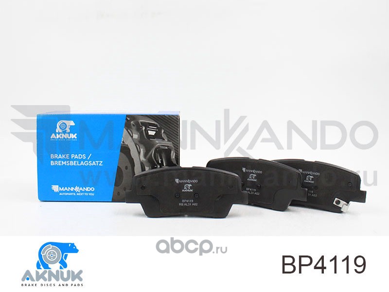 AKNUK BP4119 Колодки тормозные дисковые задние SANTA FE II (CM) 2.2 CRDi AKNUK