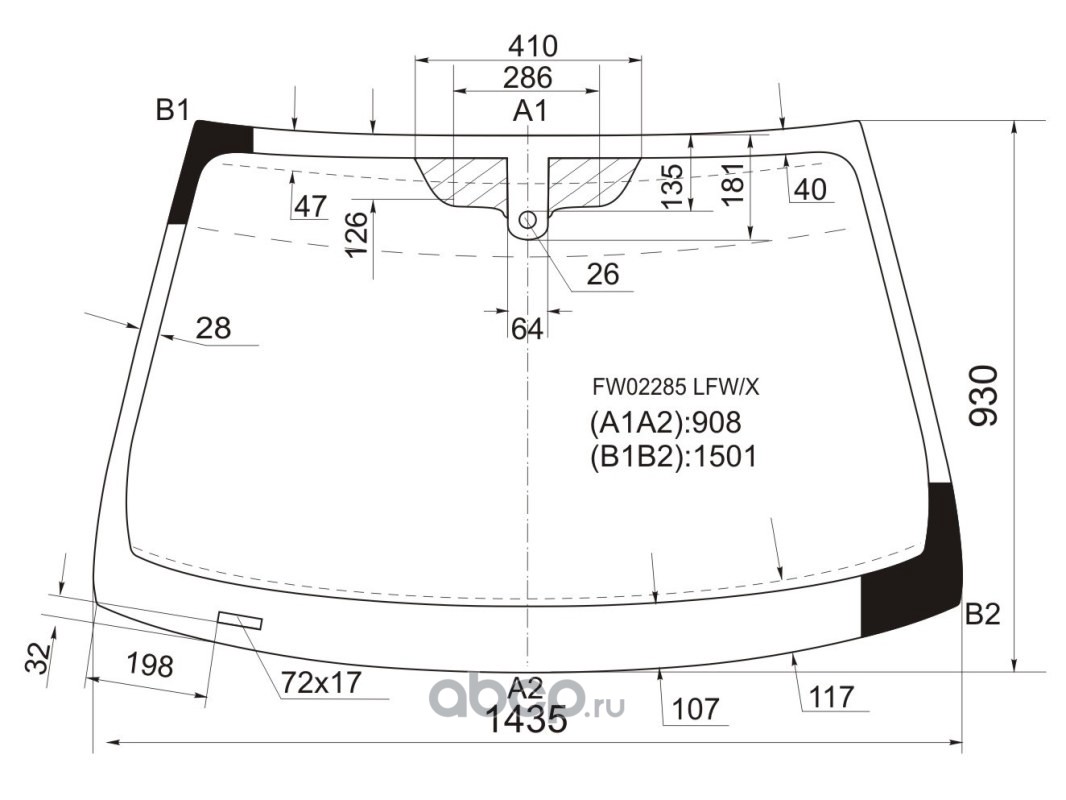 Размер лобового стекла авенсис