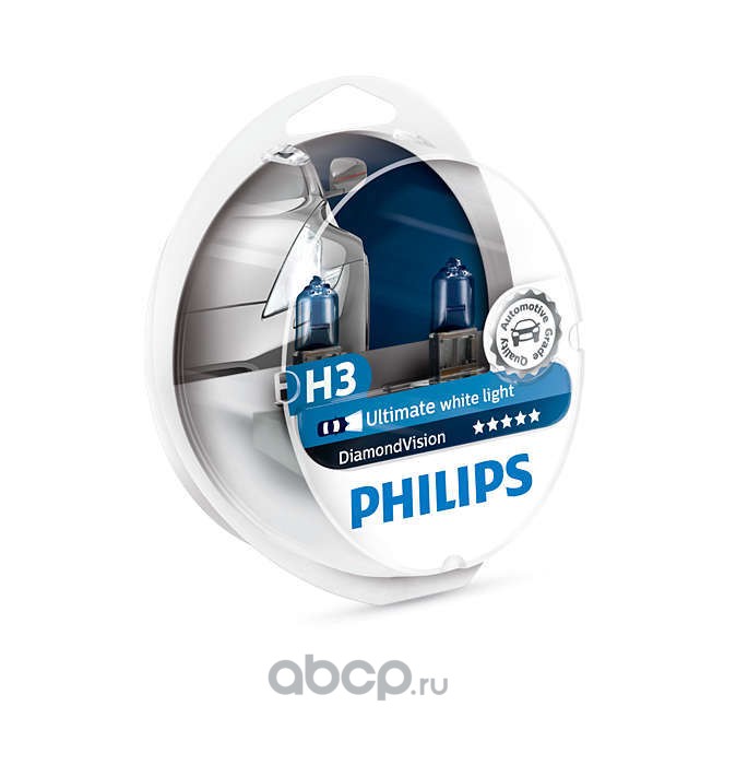 Philips 12336DVS2 Лампа автомобильная H3 12V- 55W (PK22s) Diamond Vision (2шт)