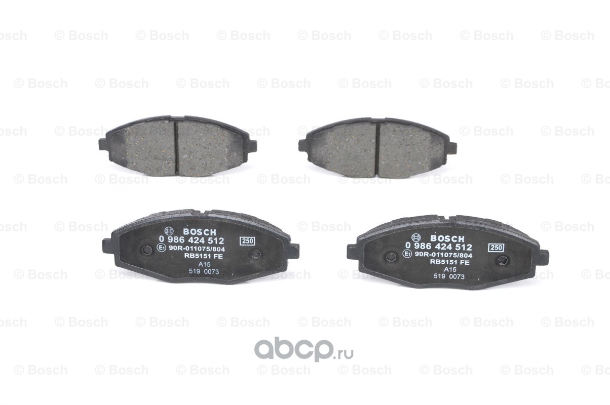 Bosch 0986424512 Колодки тормозные дисковые передние Bosch