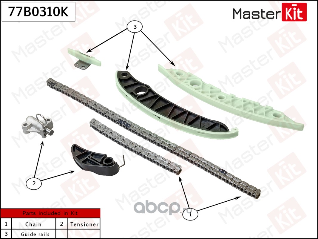 77B0310K MasterKit Комплект цепи ГРМ CHANGAN JL478 CS35/CS35Plus купить  запчасти в Банзай Авто