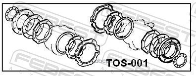 Febest TOS001 Ремкомплект сальников поворотного кулака