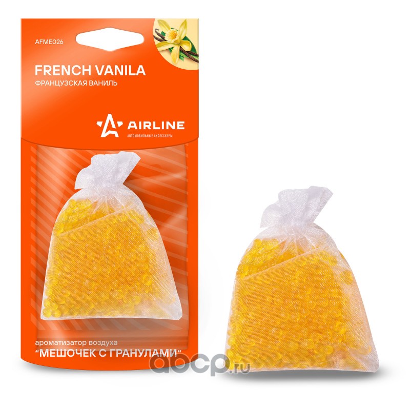 AIRLINE AFME026 Ароматизатор подвесной "Мешочек с гранулами" французская ваниль (AFME026)