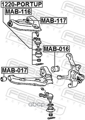 Febest MAB117 Сайлентблок переднего верхнего рычага (комплект)