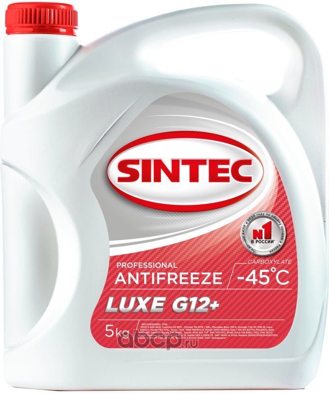 SINTEC 613503 Антифриз LUXE G12+ готовый -45C красный 5 кг