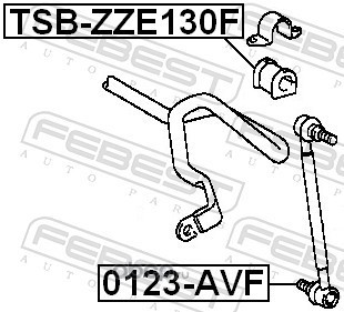 Febest TSBZZE130F Втулка переднего стабилизатора