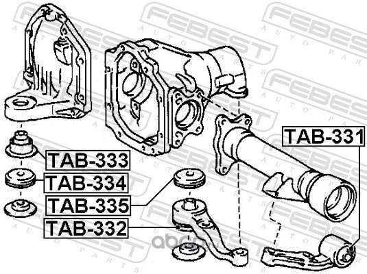Febest TAB333 Подушка переднего дифференциала