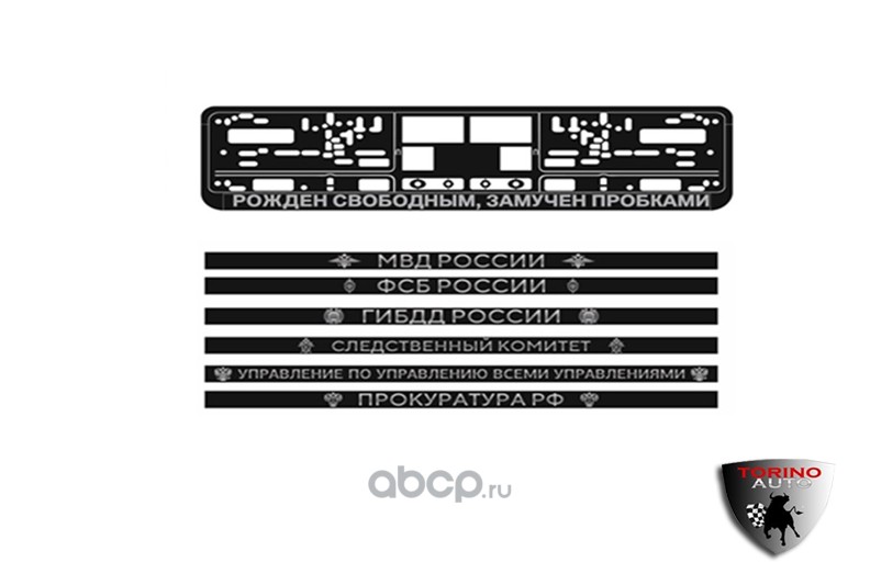 Рамка для ГОС. номерного  знака  пластик двусостовная ARS черная рельеф ФСБ серебро50 ARSFSBSRB