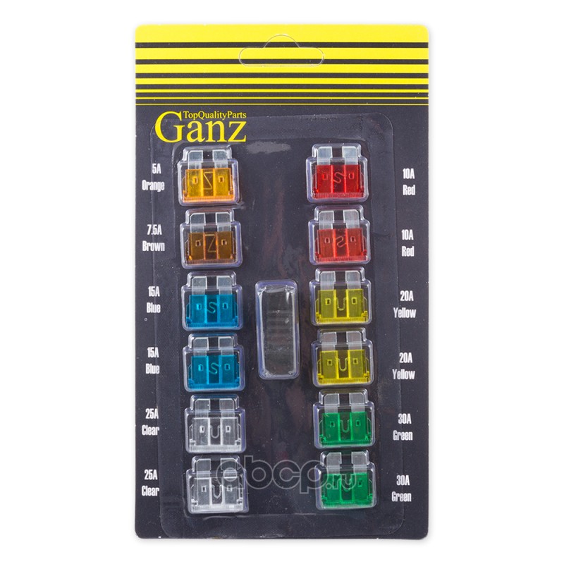 GANZ GRP15001 Набор предохранителей флажковых Стандарт блистер 12 шт