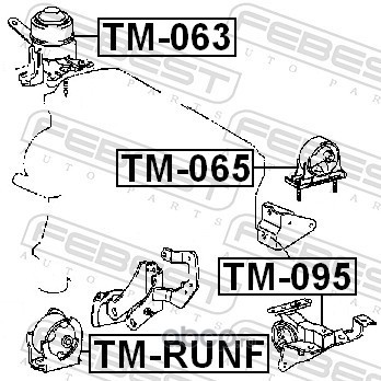 Febest TM063 Подушка двигателя правая (гидравлическая)