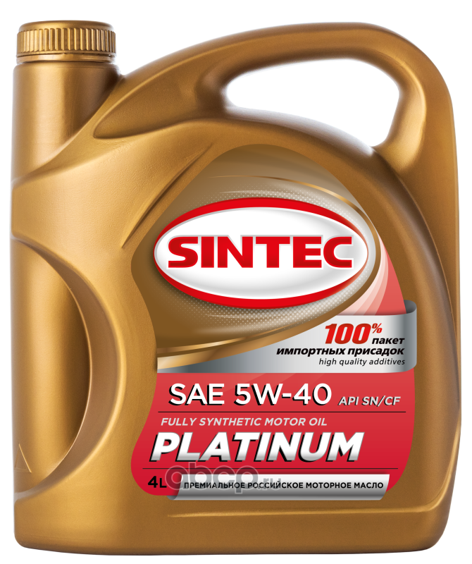 Sintec масло моторное platinum 5w 40 синтетическое