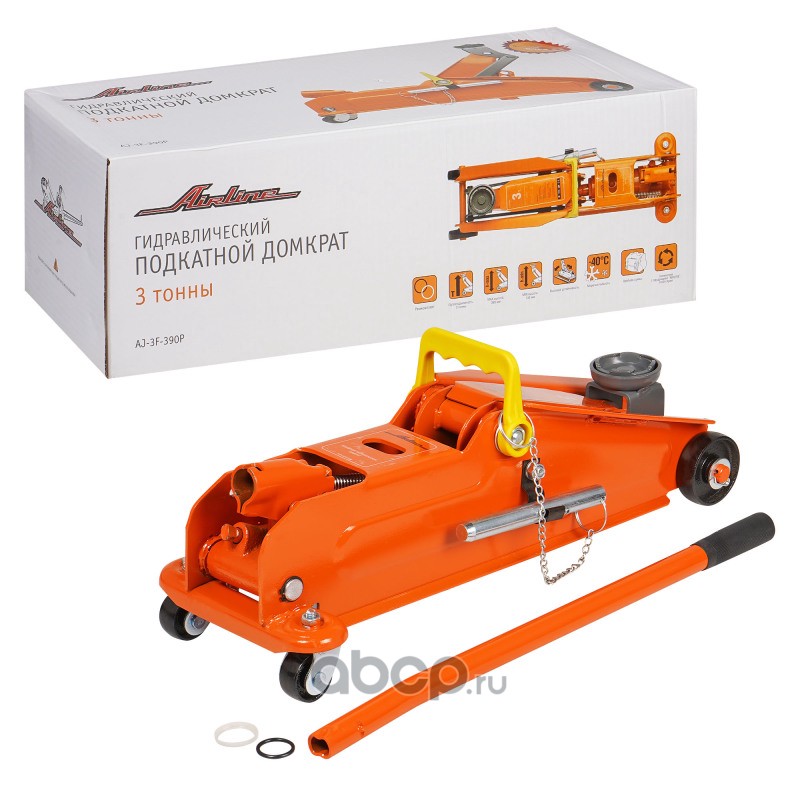 AIRLINE AJ3F390P Домкрат подкатной 3т 135-390мм, сумка