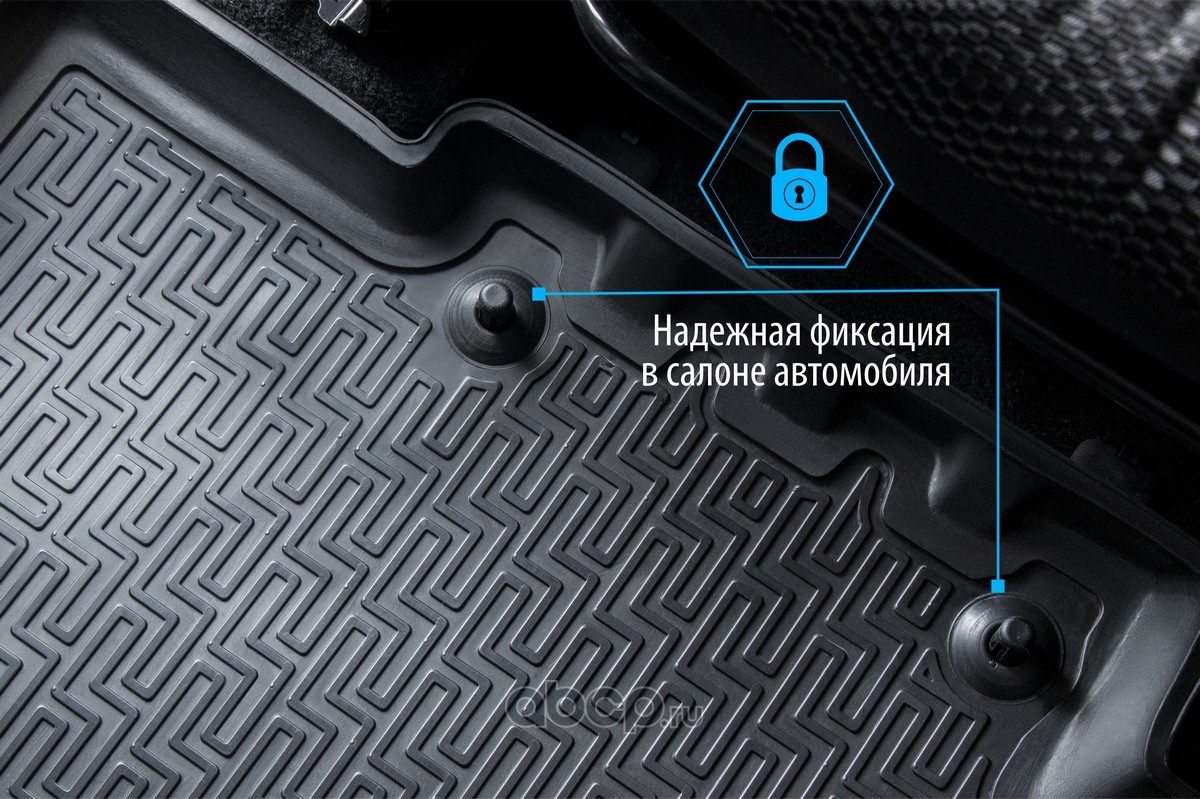 Rival 11001004 Коврики салона Chevrolet, Ravon Aveo, Nexia, Nexia R3 черный  полиуретан Rival