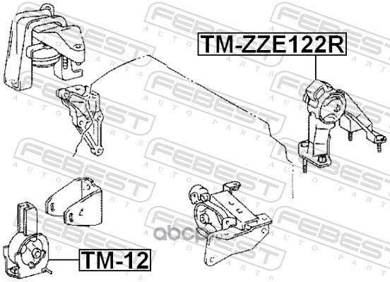 Febest TMZZE122R Подушка двигателя задняя