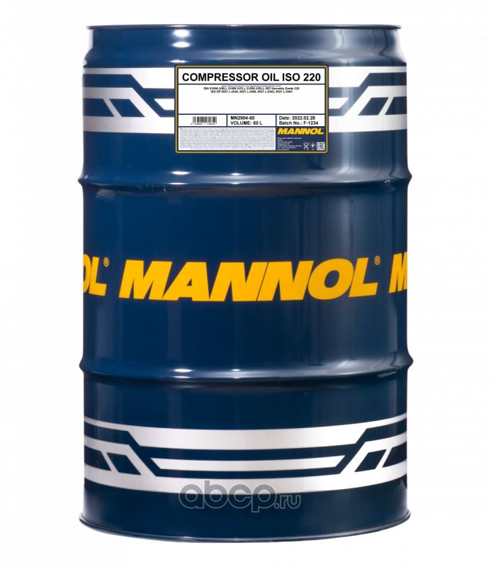 MANNOL MN290460 Масло компрессорное 2904 COMPRESSOR OIL ISO 220