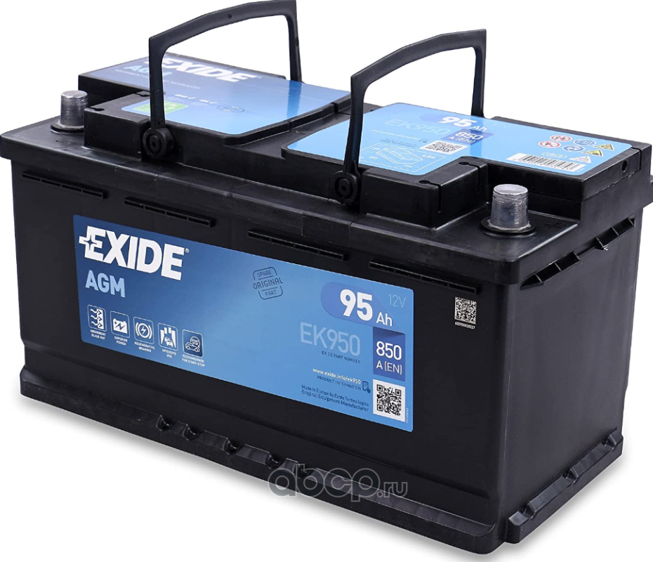 Exide - Car Battery EK 950 12V 92Ah 850A
