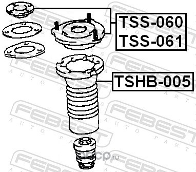 Febest TSS061 Опора переднего амортизатора левая