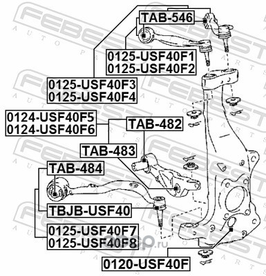 Febest TAB483 Сайлентблок передний нижнего переднего рычага