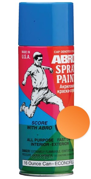 ABRO SPF102 Краска-спрей флуоресцентная оранжевая 473мл