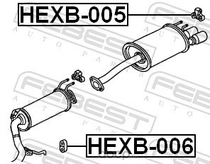 Febest HEXB006 Подушка крепления глушителя