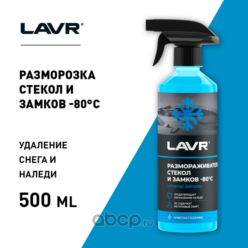 LAVR LN1302L Размораживатель стекол и замков -80°С, 505 мл